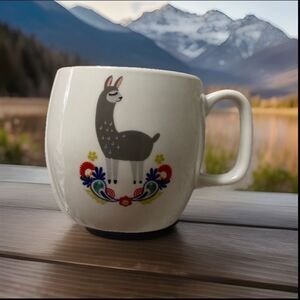 Opalhouse Gray Llama Mug with Colorful Floral Design (no drama)